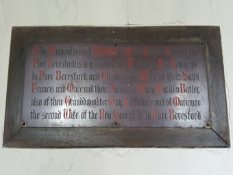 Saint Catherine's Church (Fenagh), Fenagh, County Leitrim 09 – Beresford Plaque